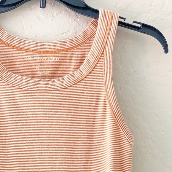 American Eagle Striped Rust Orange Scoop Neck‎ Tank - Picture 2 of 8